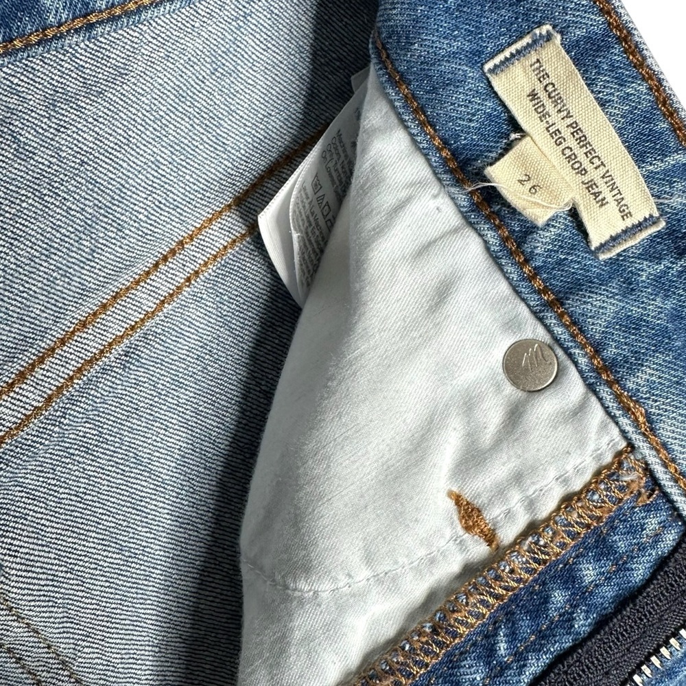 Madewell The Curvy Perfect Vintage Wide Leg Crop Jeans SZ 26 Cresslow Wash - Picture 10 of 16